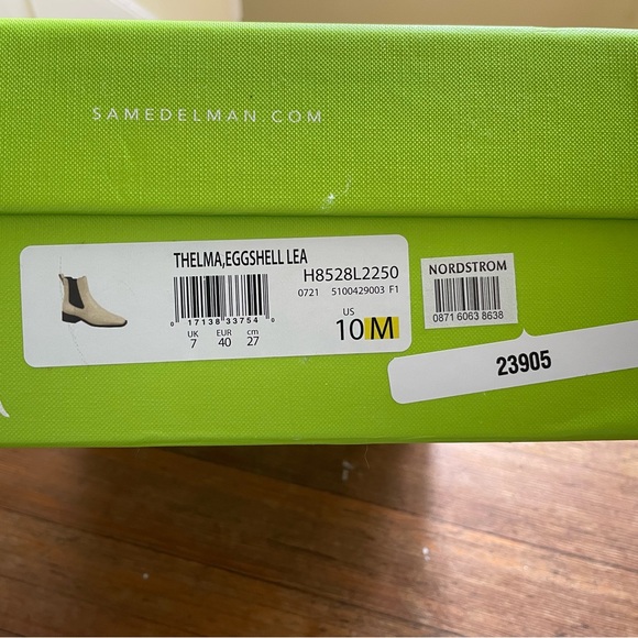 NWT Sam Edelman Creamy White Leather Chelsea Boot - Picture 6 of 6